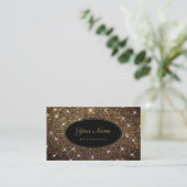 Make-up Artist Luminous Stars Elegant Gouden Glitt Visitekaartje (Staand voorkant)