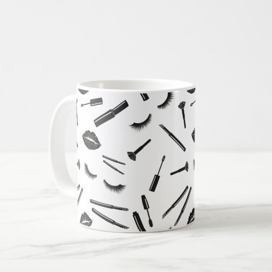 Make-up artist, mascara, lippen, lippenstift, wimp koffiemok (Voorkant links)