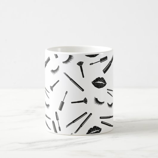 Make-up artist, mascara, lippen, lippenstift, wimp koffiemok (Center)