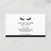 Make-up Artist Minimalistisch Elegant Zwart-wit Visitekaartje (Achterkant)