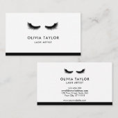 Make-up Artist Minimalistisch Elegant Zwart-wit Visitekaartje (Voorkant / Achterkant)