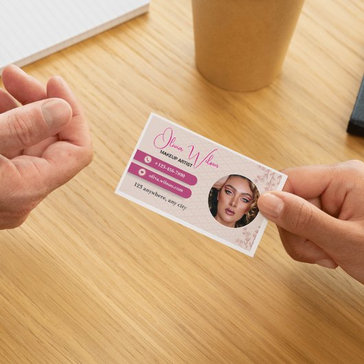 Make-up artist minimalistisch met elegante foto visitekaartje