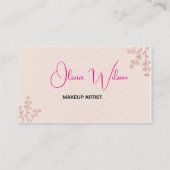 Make-up artist minimalistisch met elegante foto visitekaartje (Achterkant)