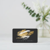 Make-up Artist Modern Zwart Goud Visitekaartje (Staand voorkant)