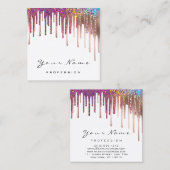 Make-up Artist Nails Roos Regenboog Holografie Dri Vierkante Visitekaartje (Voorkant / Achterkant)