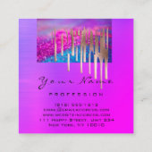 Make-up Artist Nails Salon Roos Drips Roze Vierkante Visitekaartje (Achterkant)