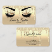 Make-up artist ogen wimpers koningin druipend goud visitekaartje (Voorkant / Achterkant)