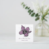 Make-up Artist Paarse Waterverf Flower Vierkante Visitekaartje (Staand voorkant)