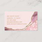 Make-up Artist Pink Agate Geode Gold Visitekaartje (Achterkant)