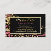 Make-up Artist Pink Gold Elegant Glitter Trendy Visitekaartje (Achterkant)