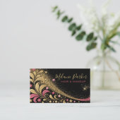 Make-up Artist Pink Gold Elegant Glitter Trendy Visitekaartje (Staand voorkant)