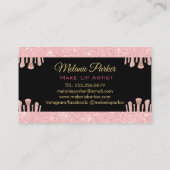 Make-up Artist Pink Gold Elegant Glitter Trendy Visitekaartje (Achterkant)