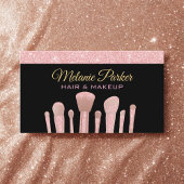Make-up Artist Pink Gold Elegant Glitter Trendy Visitekaartje