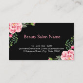 Make-up Artist Pink Lips  Bloemen Decor Visitekaartje (Achterkant)