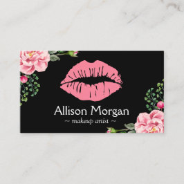 Make-up Artist Pink Lips  Bloemen Decor Visitekaartje