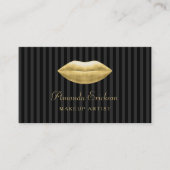 Make-up Artist Professionele Black Stripes Gouden  Visitekaartje (Voorkant)
