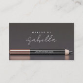 Make-up Artist QR Code Dusty Pink Charcoal Grey Visitekaartje (Voorkant)