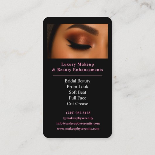 Make-up Artist QR Code Luxe Zwart Roze Beauty Visitekaartje (Achterkant)