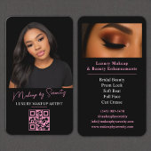 Make-up Artist QR Code Luxe Zwart Roze Beauty Visitekaartje