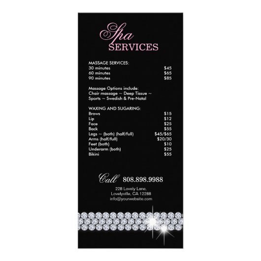 Make-up Artist Rack Kaart Cosmetology Roze (Achterkant)