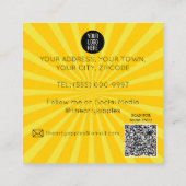 make-up artist Retro Pop Art Lady vrouw Wow Vierkante Visitekaartje (Achterkant)