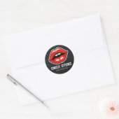 Make-up artist rode lippen met glitter ronde sticker (Envelop)