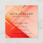 Make-up Artist Rood Roze Goud Achtergrond Vierkante Visitekaartje (Achterkant)