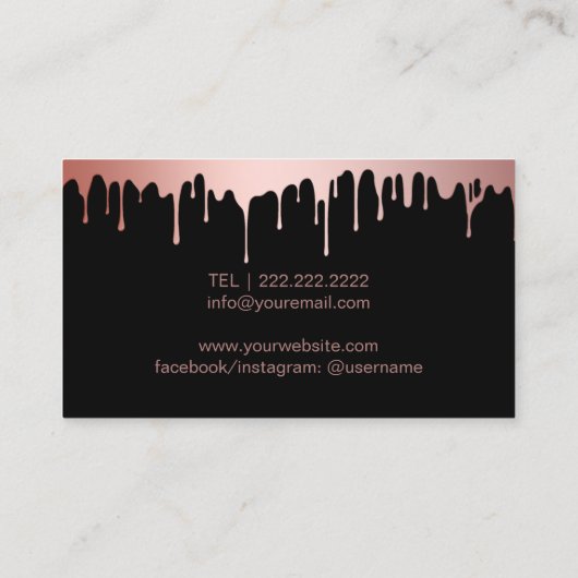 Make-up Artist Roos Goud Drips Lashes & Brows Zwar Visitekaartje (Achterkant)