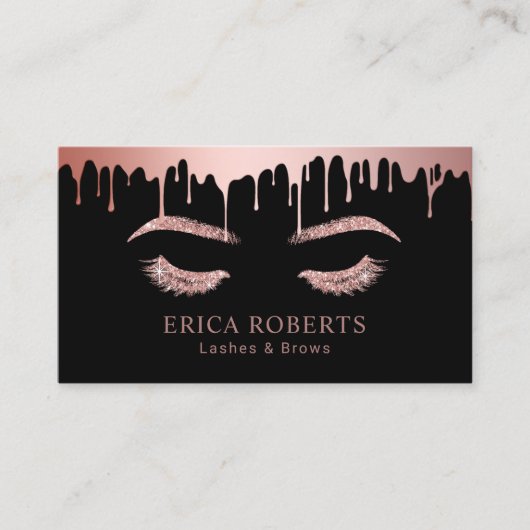 Make-up Artist Roos Goud Drips Lashes & Brows Zwar Visitekaartje (Voorkant)