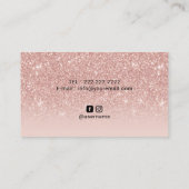 Make-up Artist Roos Gouden Glitter Elegante Handte Visitekaartje (Achterkant)