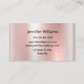 Make-up artist, roze metallic roos gouden glitters visitekaartje (Achterkant)