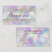 Make-up Artist Salon Holografische Glitter Afsprakenkaartje (Voorkant / Achterkant)