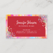 Make-up Artist Salon Holografische Glitter Rode Li Visitekaartje (Achterkant)