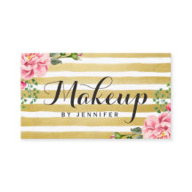 Make-up Artist Script Classy Floral Goud Gestreept