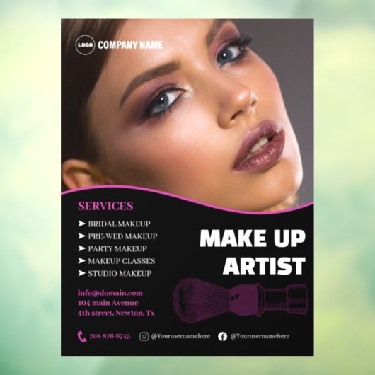 Make-up Artist Services-venster Cling Raamsticker (Vel 3)