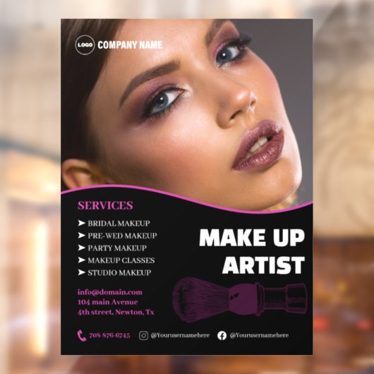 Make-up Artist Services-venster Cling Raamsticker (Vel 2)