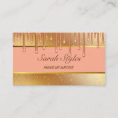 Make-up Artist Stylist Glam Roos Gold Glitter drup Visitekaartje (Voorkant)