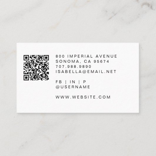 Make-up Artist Tools QR Code Visitekaartje (Achterkant)