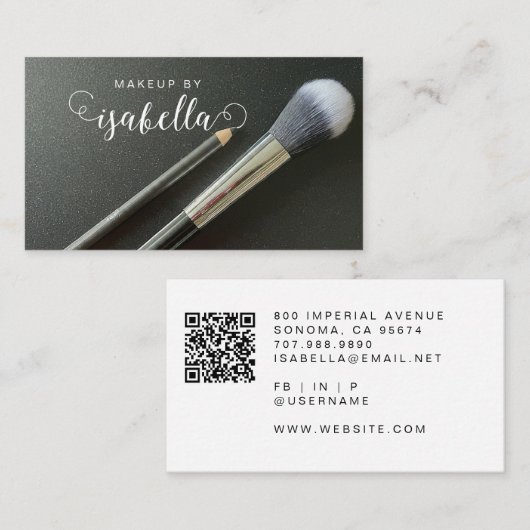 Make-up Artist Tools QR Code Visitekaartje (Voorkant / Achterkant)