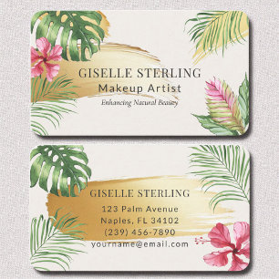 Make-up artist Tropical Gold Brushed Waterverf Visitekaartje
