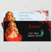 Make-up artist - Uitnodiging (Voorkant / Achterkant)