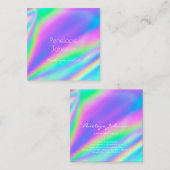 Make-up Artist Unicorn Holografisch Vierkante Visitekaartje (Voorkant / Achterkant)