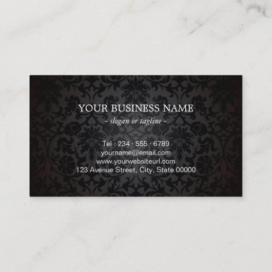 Make-up Artist Unieke 3D Gouden Rode Lippen Damask Visitekaartje (Achterkant)