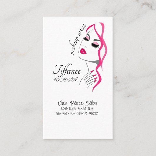 Make-up artist unieke tekening visitekaartje (Voorkant)