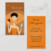 Make-up Artist Vector Shop Meisje Visitekaartje (Voorkant / Achterkant)