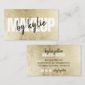 Make-up artist vet handtekening script chique goud visitekaartje (Voorkant / Achterkant)