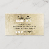 Make-up artist vet handtekening script chique goud visitekaartje (Achterkant)