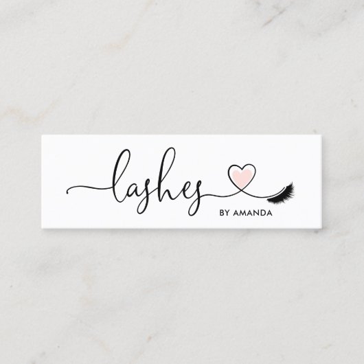 Make-up artist wenkbrauw ogen wimpers hart mini visitekaartje (Voorkant)