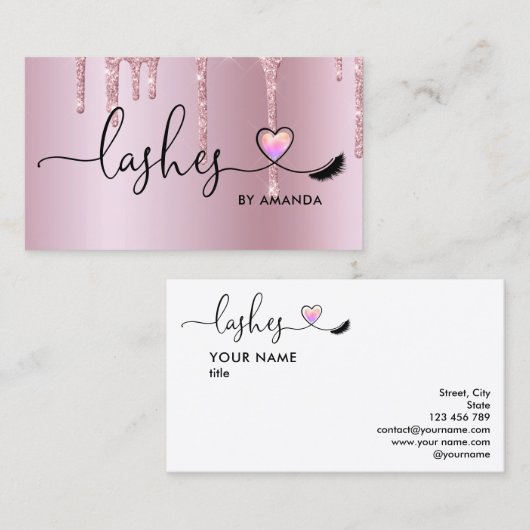 Make-up artist wenkbrauw ogen wimpers hart visitekaartje (Voorkant / Achterkant)