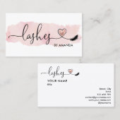 Make-up artist wenkbrauw ogen wimpers hart visitekaartje (Voorkant / Achterkant)